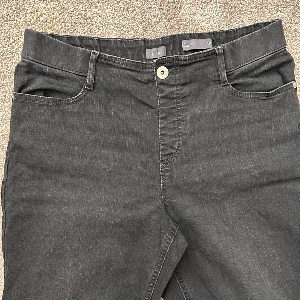 J.Jill High Rise Cropped Jeans – Size 10 black cotton pants - Picture 6 of 14